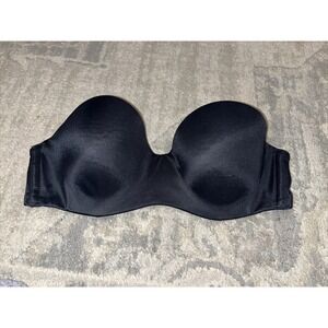 Ambrielle bra womens SZ‎ 34B black strapless underwire padded No Straps
